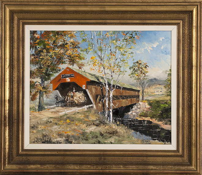 Appraisal: RUTH WAITEAmerican - Covered bridge Jackson New Hampshire Signed lower