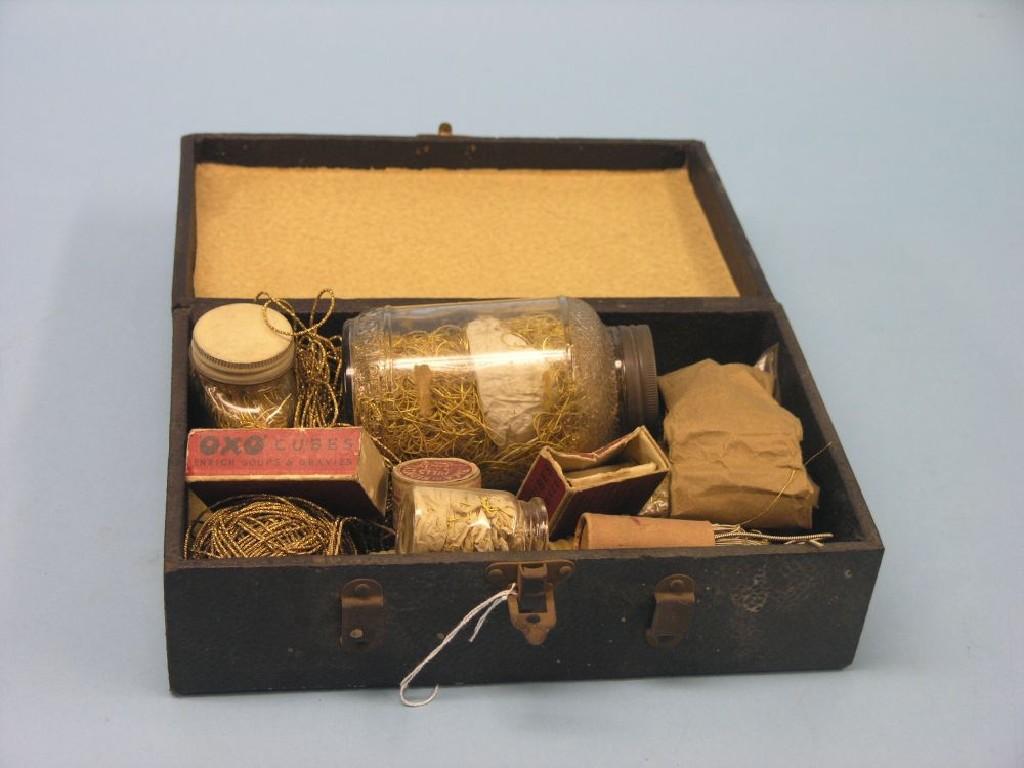 Appraisal: A carton containing a quantity of gold braiding