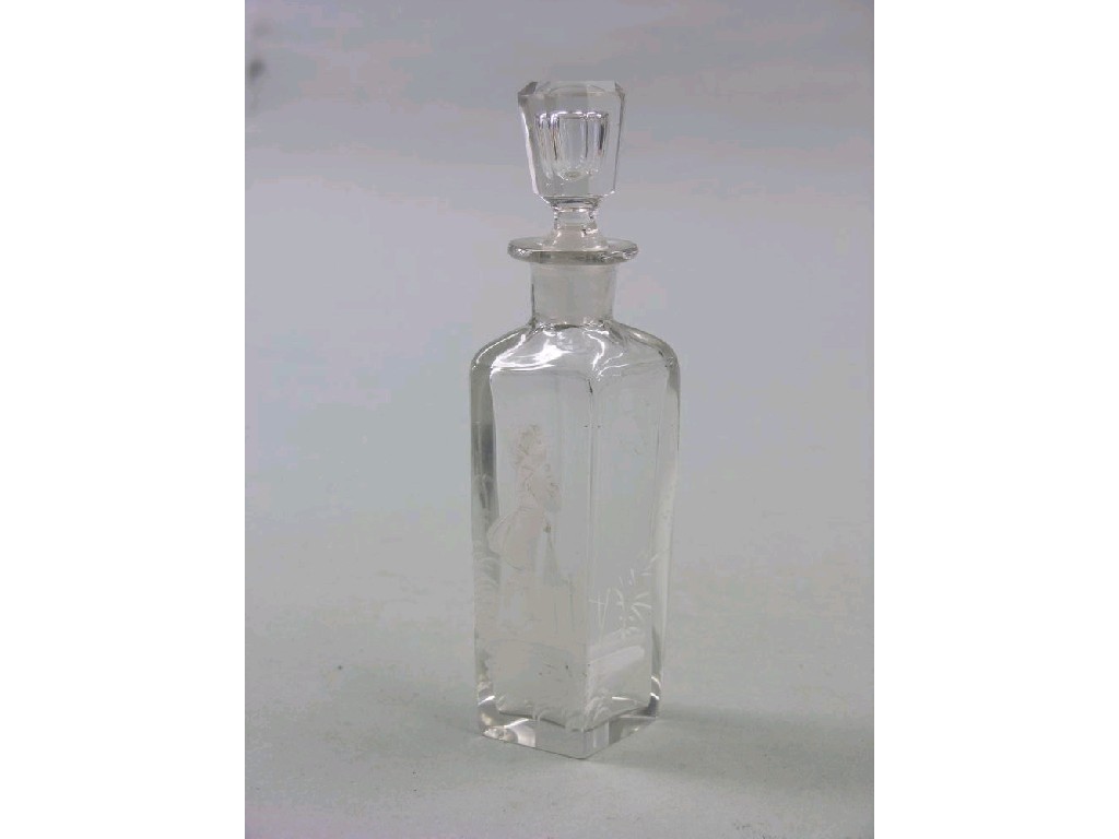 Appraisal: A Victorian clear glass 'Mary Gregory' scent bottle oblong shape