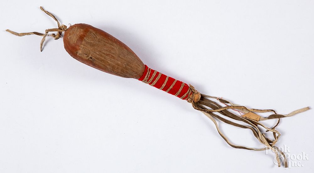 Appraisal: Scarce Arapaho Indian rawhide rattle Scarce Arapaho Indian rawhide rattle