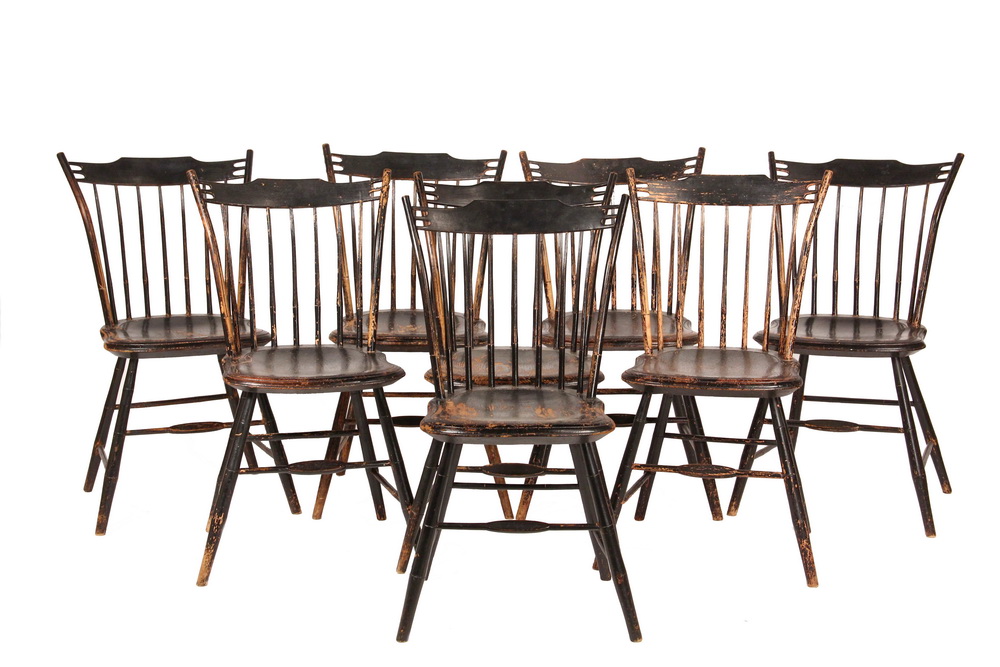 Appraisal: RARE SET OF WINDSOR CHAIRS - Period - New England