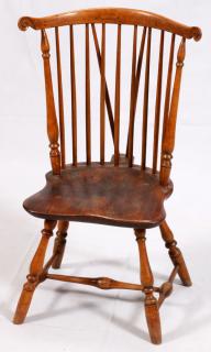 Appraisal: AMERICAN WINDSOR BRACE BACK CHAIR TH C AMERICAN WINDSOR BRACE