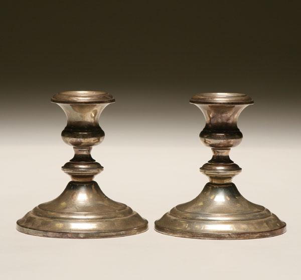 Appraisal: Pair of Gorham sterling candlesticks bulbous knop below flared socket