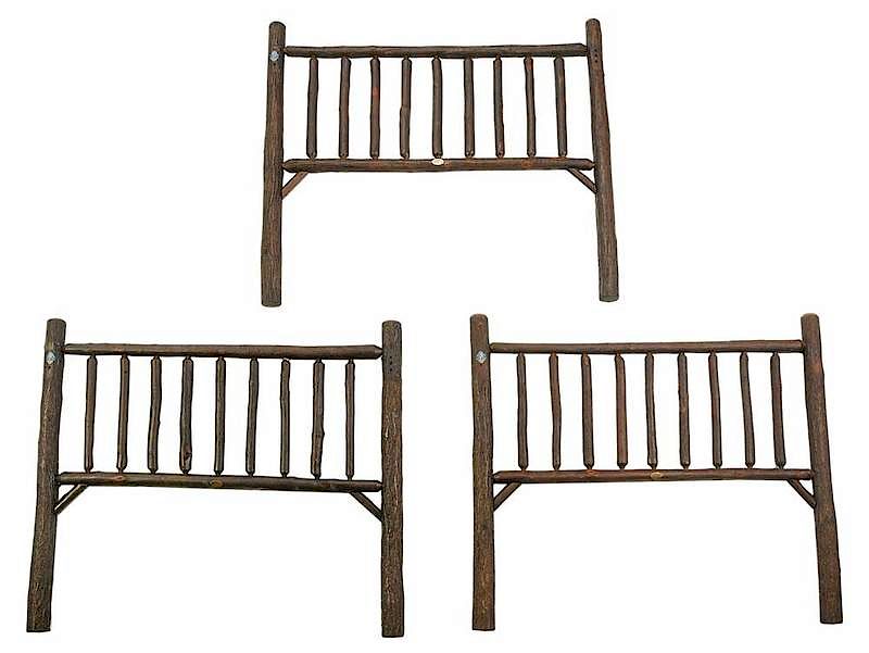 Appraisal: Three Old Hickory Headboards modern each with bronze label for