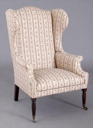 Appraisal: FEDERAL MAHOGANY WING ARMCHAIR With serpentine back shaped wings and