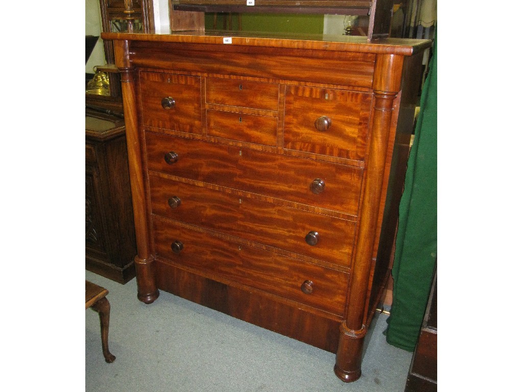 Appraisal: Victorian mahogany column chest