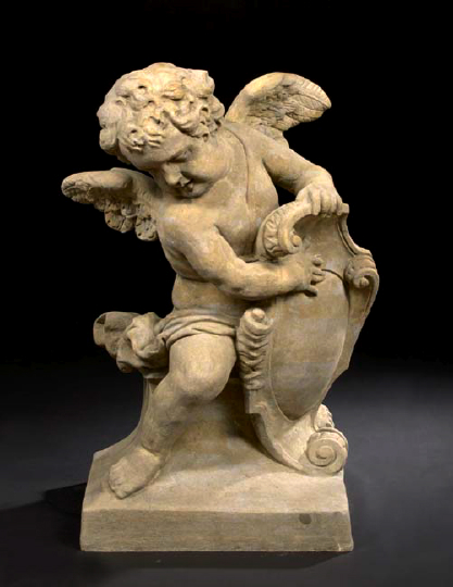 Appraisal: Continental Cast-Stone Garden Figure in the form of a cherub