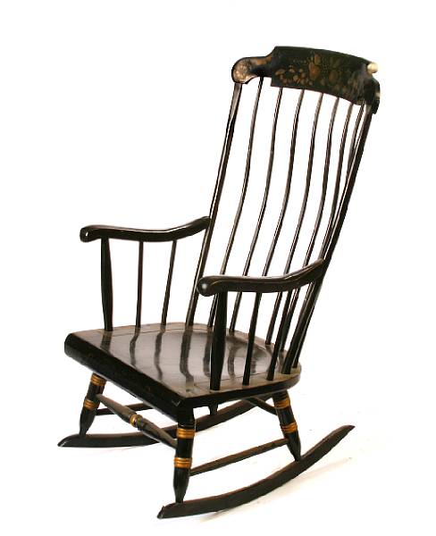 Appraisal: A Hitchcock style paint decorated rocking chair height in width