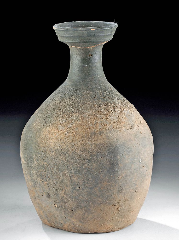 Appraisal: Korean Silla Ash Glazed Ceramic Vase Originally Listed At East