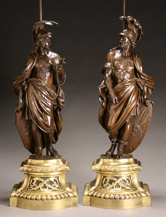 Appraisal: Pair of French Bronze Figures of Minerva and Mars Late