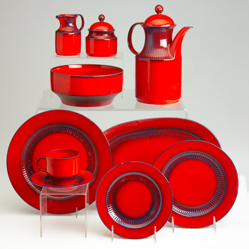 Appraisal: Rosenthal prototype dinnerware set for twelve with additions of red