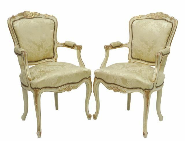 Appraisal: pair French Louis XV style armchairs Les Freres Allot th