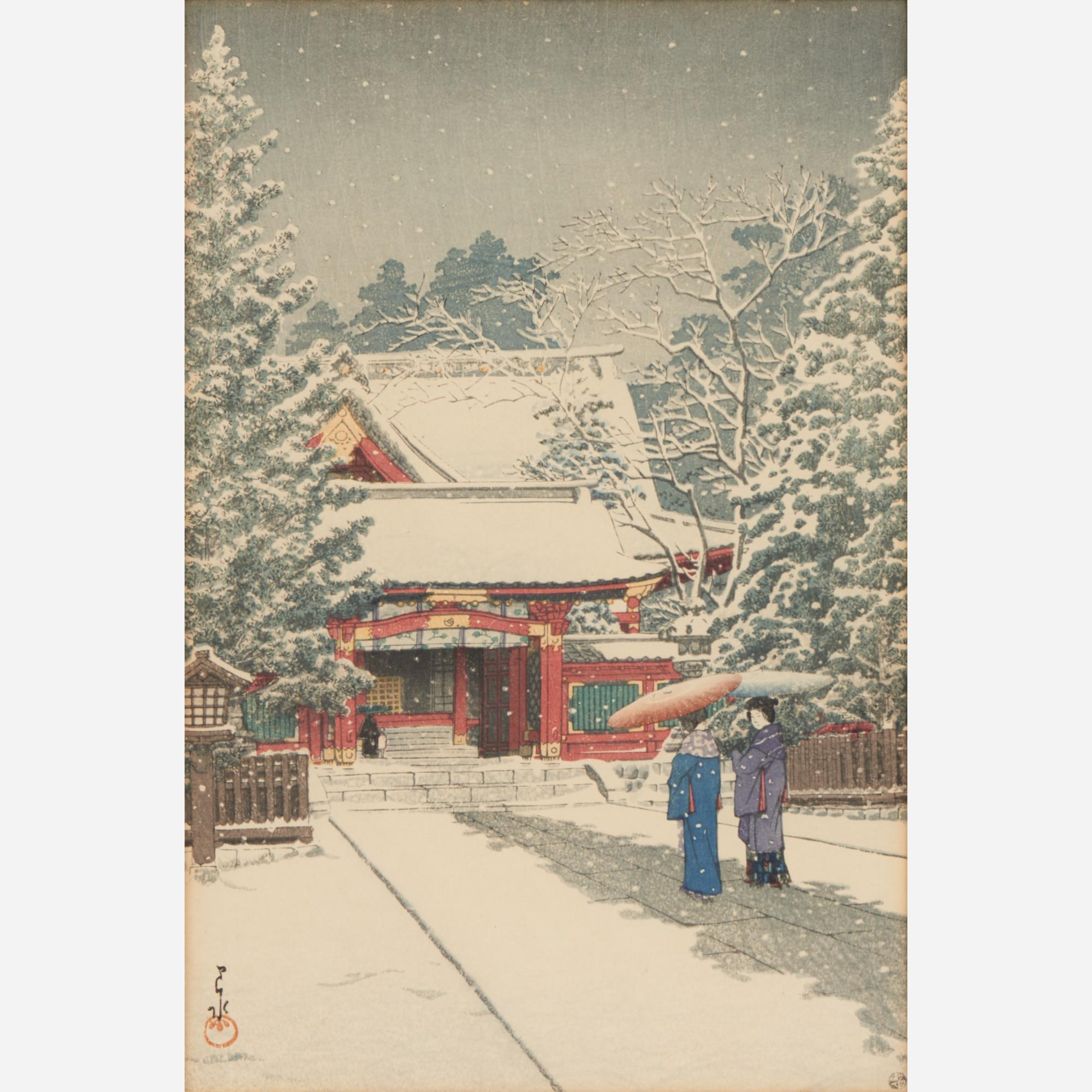 Appraisal: HASUI KAWASE SNOW AT HINOEDA SHRINE WOODBLOCK Hasui Kawase Japanese