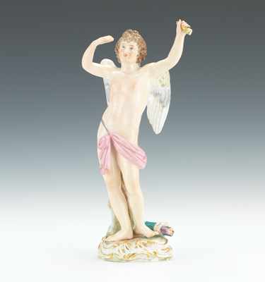 Appraisal: A Meissen Figurine of Cupid Youthful Cupid porcelain figurine holding