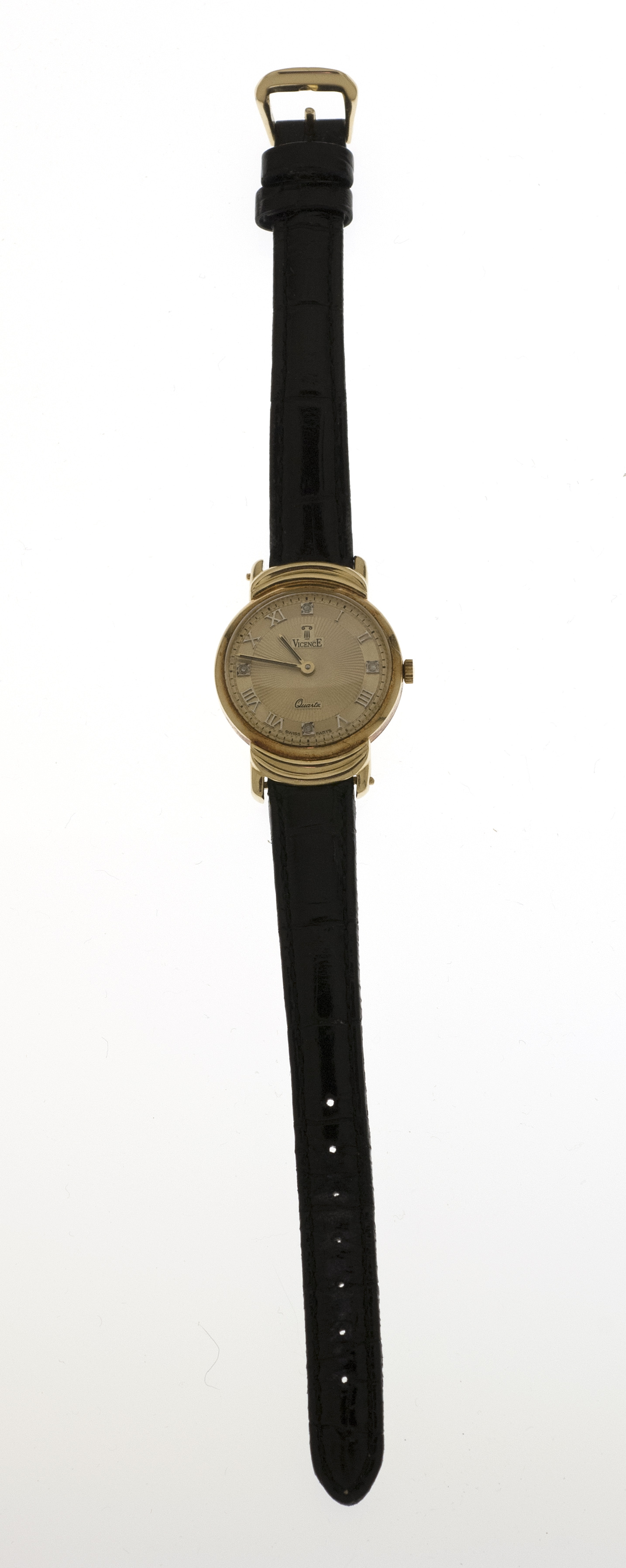 Appraisal: VICENCE KT GOLD LADY'S WRIST WATCH ItalyThe round case with