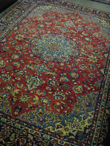 Appraisal: Vintage room size oriental rug x traditional Persian design red