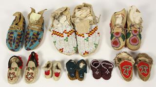 Appraisal: lot of Native American beaded moccasins lot of Native American