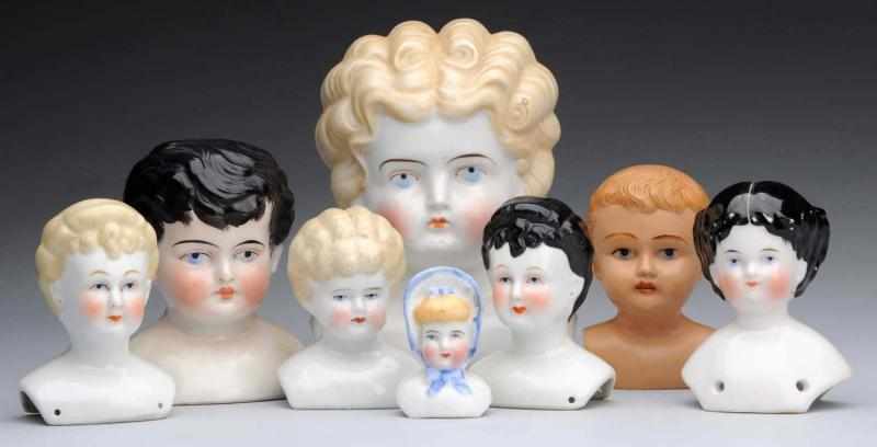 Appraisal: Lot of Doll Heads Two are Japanese made with blonde