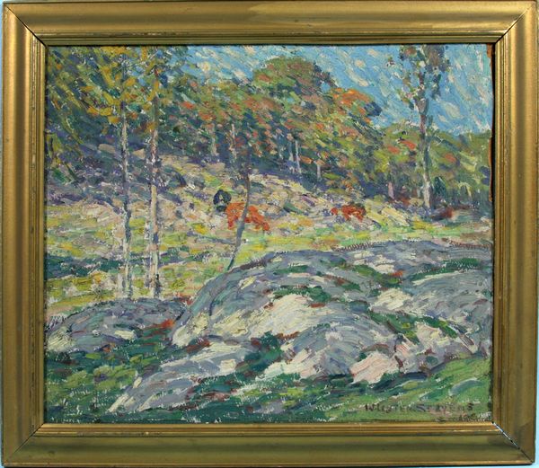 Appraisal: William Lester Stevens American - autumn hillside o b late