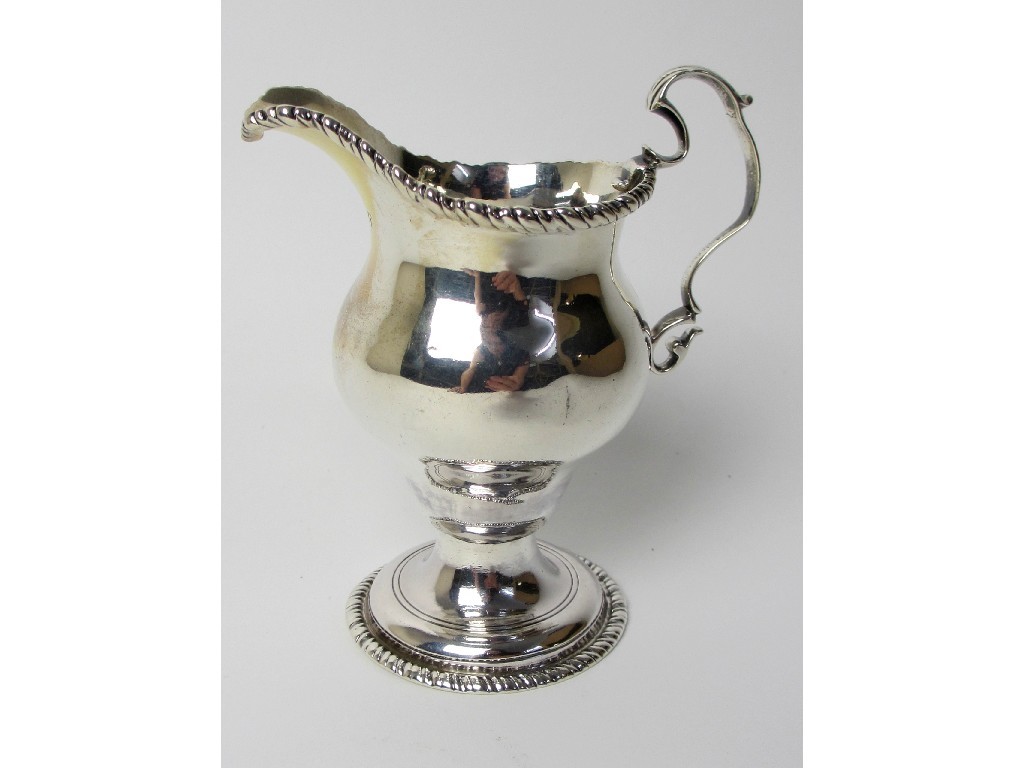 Appraisal: A late George II silver cream jug of tapering baluster