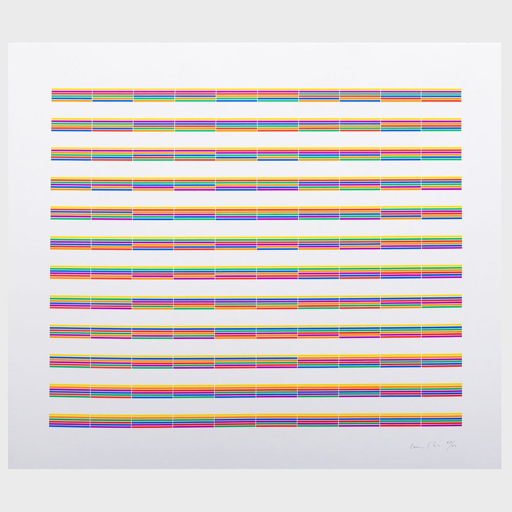 Appraisal: Laura Grisi - Stripes The set of seven lithographs in