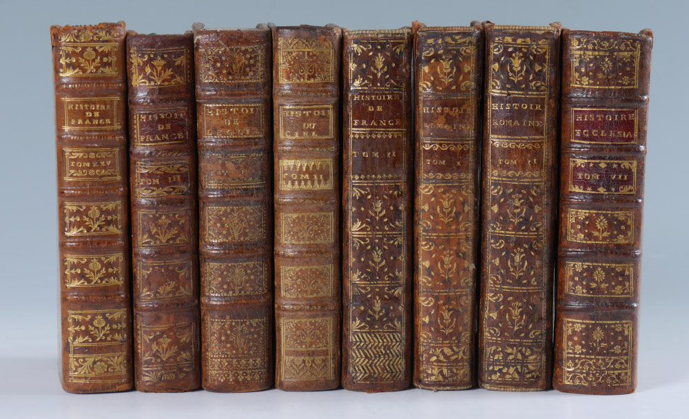 Appraisal: VOLUMES ANTIQUARIAN HISTORY LEATHER BOUND BOOKS assorted volumes each with