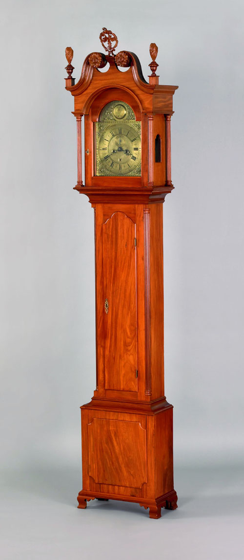 Appraisal: Philadelphia Chippendale mahogany tall case clock mid th c the