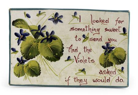 Appraisal: WEMYSS PIN TRAY EARLY TH CENTURY decorated with violets and