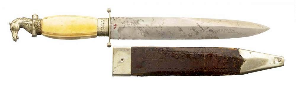 Appraisal: BEnglish Horse-Head Pommel Bowie Knife by Ibbotson Peace Co Circa