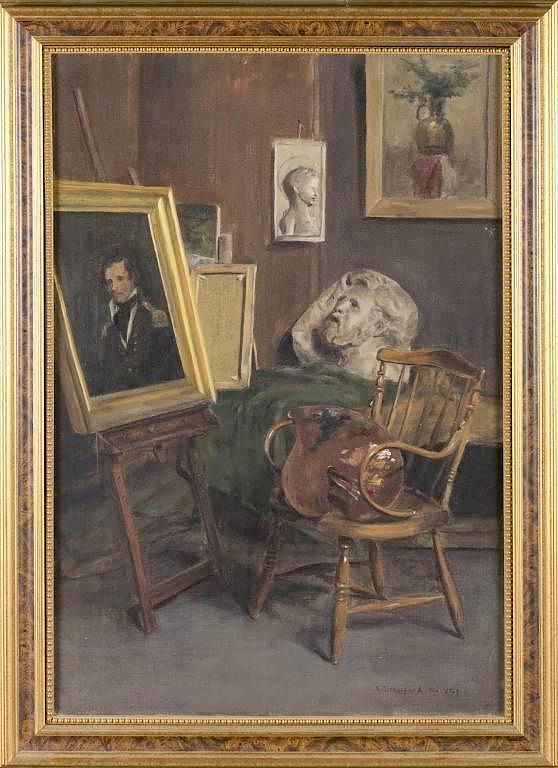 Appraisal: K Rutherford o c artist's studio Rutherford K unknown Artist's