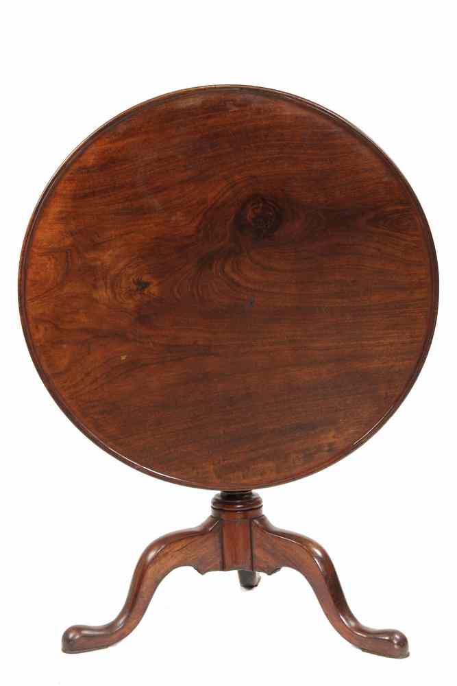 Appraisal: TEA TABLE - Queen Anne Period Tilt-Top Mahogany Tea Table