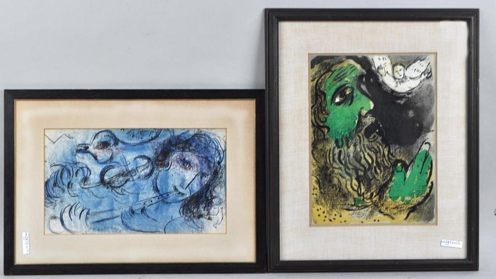 Appraisal: Two Framed Chagall Lithographs Marc Chagall France - not examined