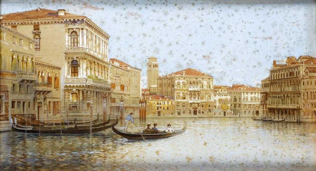 Appraisal: CAMILLO BORTOLUZZI - VIEW ON THE GRAND CANAL VENICE WITH