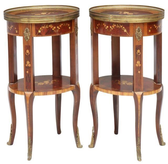 Appraisal: pair French Louis XV style stands th c oval pierced