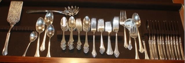 Appraisal: -PIECE STERLING SILVER FLATWARE SET BY WALLACE FRENCH REGENCY PATTERN