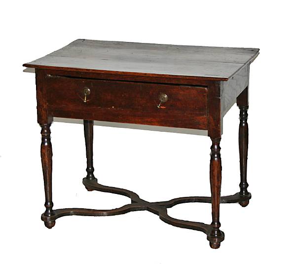 Appraisal: A William and Mary oak side table early th century