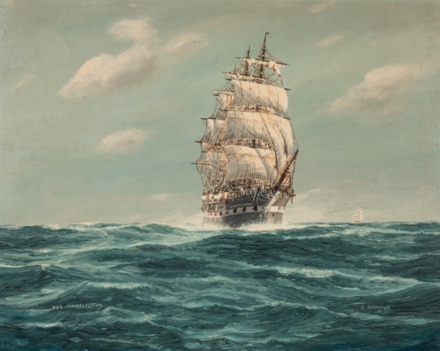 Appraisal: a Jay Arnold Full Masted Ship oil on artist board