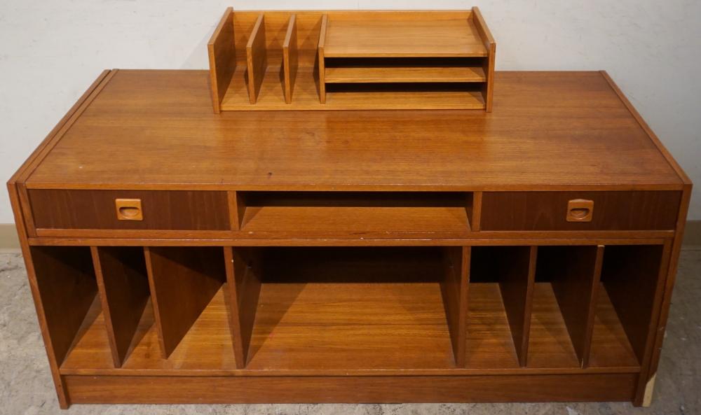 Appraisal: DANISH TEAK TWO PART ENTERTAINMENT CABINET AND A DESK ORGANIZER