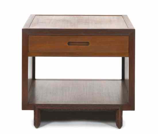 Appraisal: An American Mahogany Side Table Frank Lloyd Wright for Heritage