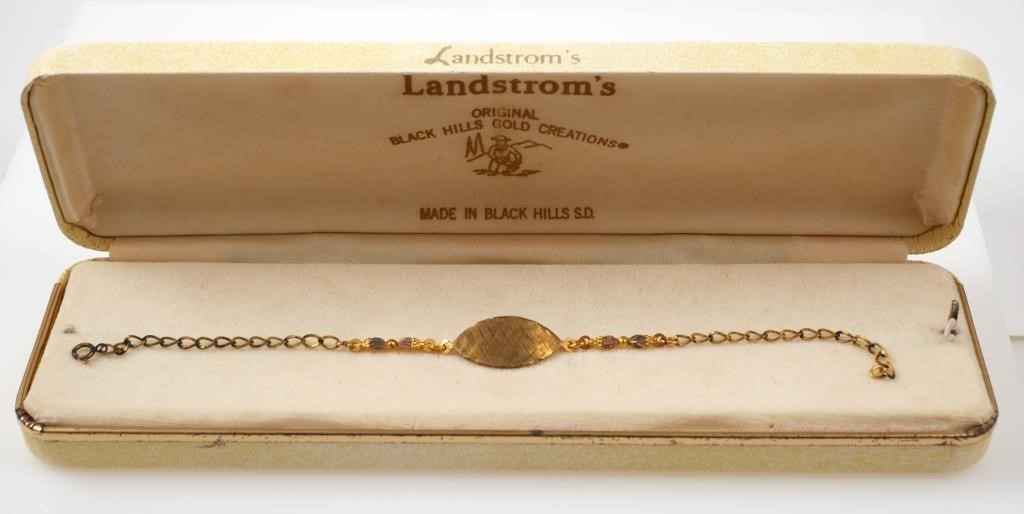 Appraisal: Landstrom's K Black Hills Gold bracelet with vintage yellow box