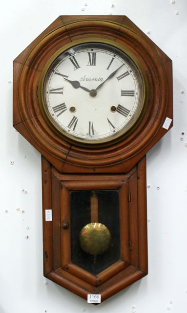 Appraisal: An American Augonia octagonal railway clock