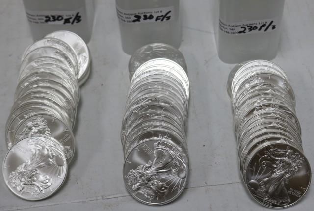 Appraisal: ROLLS SILVER WALKING LIBERTY OZ EACH COINS IN U S