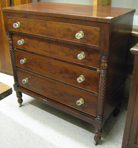 Appraisal: AN EMPIRE MAHOGANY CHEST OF DRAWERS American mid th century