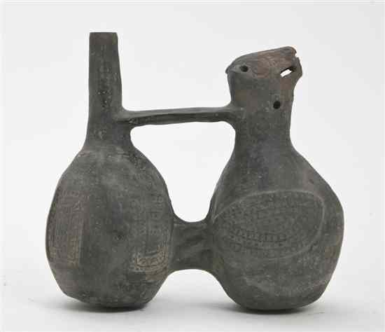 Appraisal: A Pre-Columbian Style Ceramic Double Bottle having two chambers joined