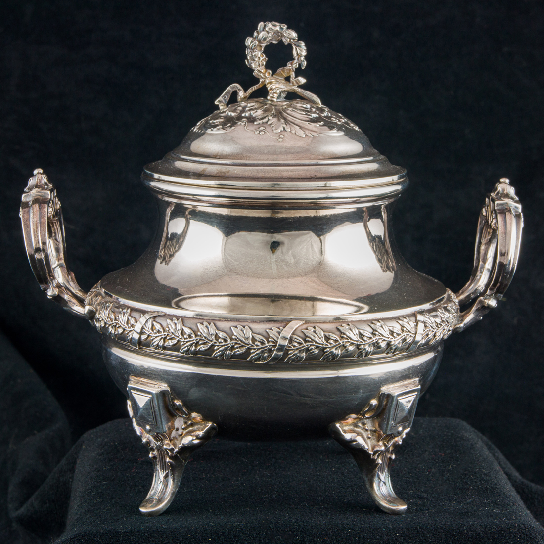 Appraisal: A FRENCH ALDOLPHE BOULENGER SILVER COVERED SUGAR BOWL A French