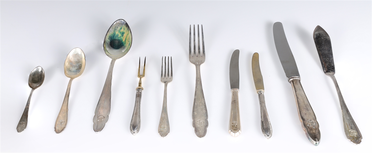 Appraisal: Large piece set of th th century German silver flatware