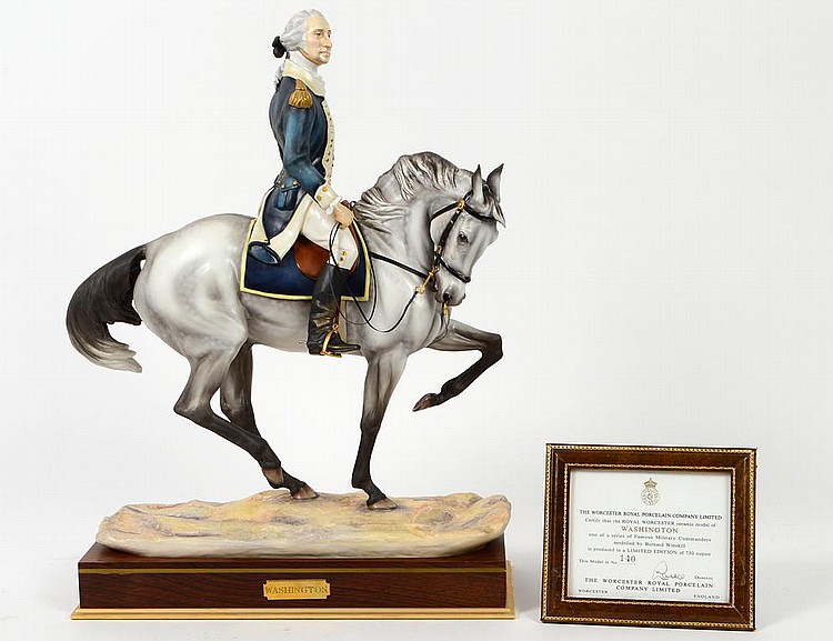 Appraisal: ROYAL WORCESTER PORCELAIN WASHINGTON ON HORSEBACKDated Modeled by Bernard Winskill