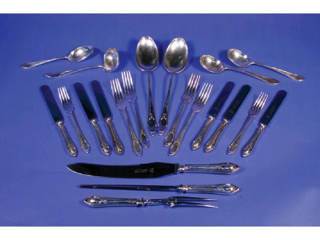 Appraisal: A CANTEEN OF CUTLERY for twelve place settings comprising a