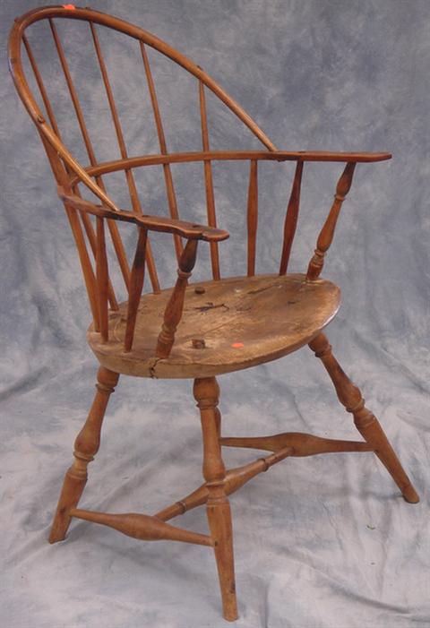 Appraisal: Sackback Windsor armchair legs ended out refinished Estimate -