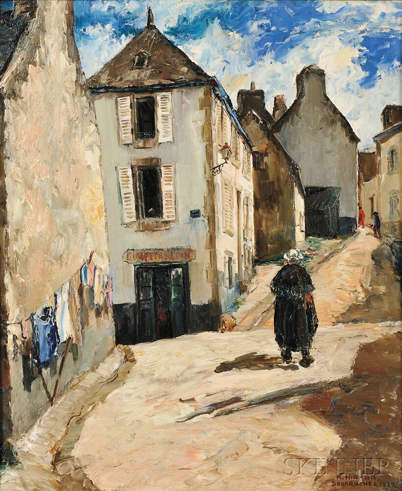 Appraisal: Kamesuke Hiraga Japanese - A Street in Douarnenez Signed titled